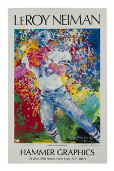 Roger Staubach and Leroy Neiman Dual Signed Poster